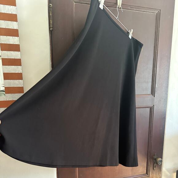 CALVIN KLEIN | Black Crepe A Line Midi Skirt, Business Professional | Size 14 - Picture 2 of 6